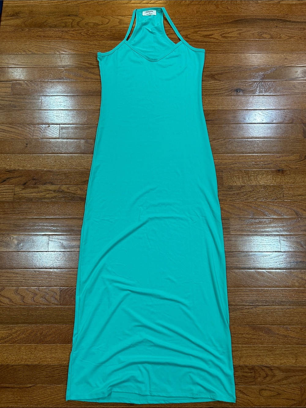 Zenana Sleeveless Teal Racerback Maxi Dress